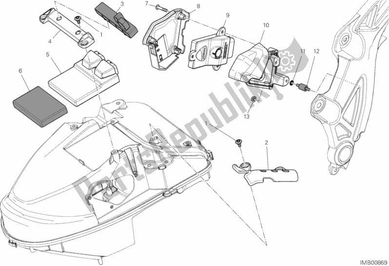All parts for the Engine Control Unit of the Ducati Diavel Thailand 1200 2014